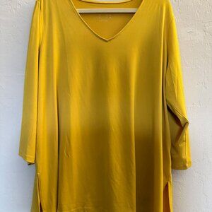 Susan Graver Essentials Liquid Knit V-Neck Top, 2X